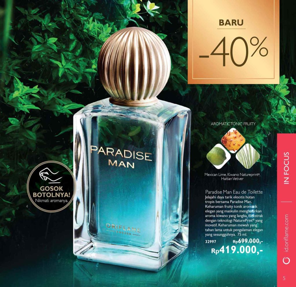 Diskon Parfum Oriflame Paradise Man 40%