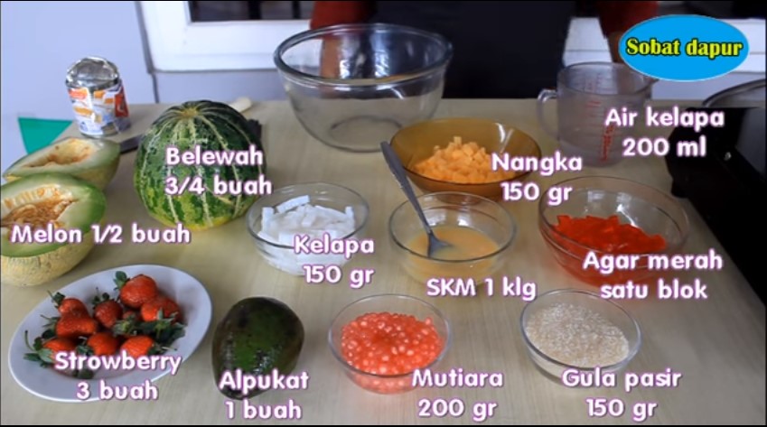 cara membuat es buah atau sop buah