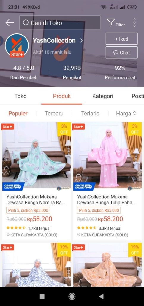  rekomendasi toko daster di shopee