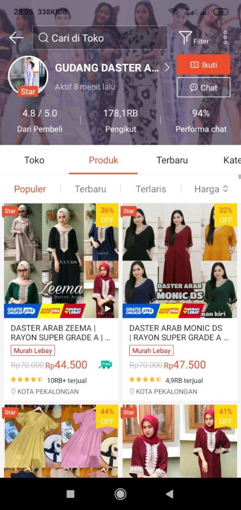  daster bali bagus di shopee