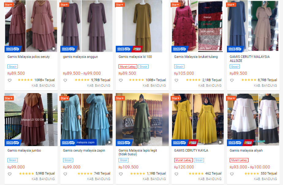 rekomendasi toko baju muslim di shopee