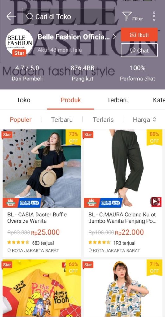  rekomendasi toko baju wanita di shopee