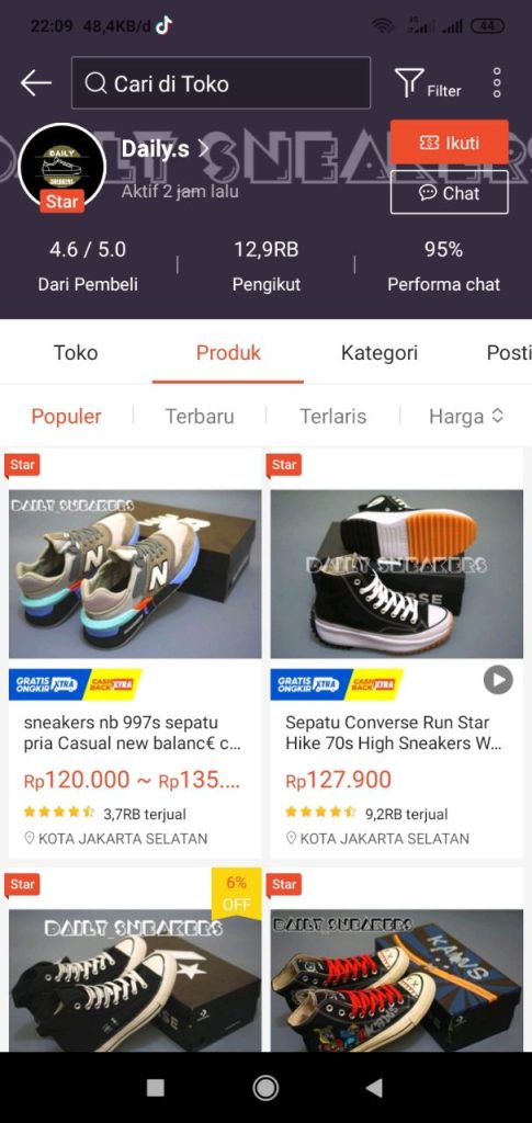 rekomendasi toko sepatu di shopee