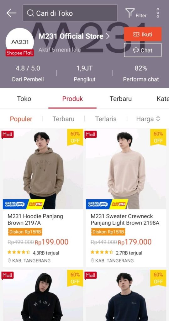 nama toko distro di shopee