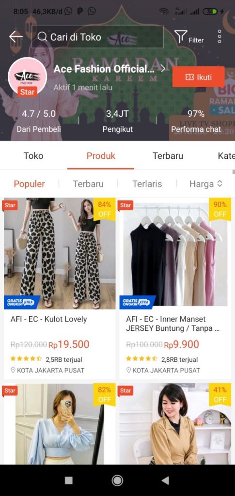  online shop baju korea terpercaya di shopee