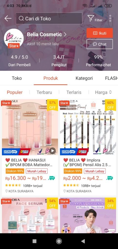 rekomendasi toko shopee surabaya