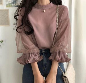 blouse korea lengan panjang