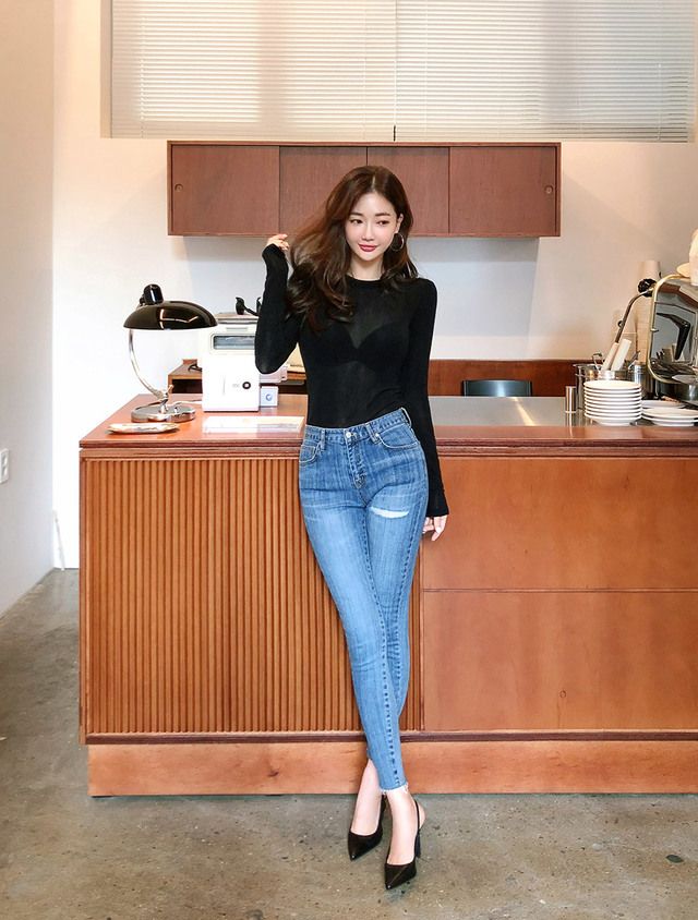 celana korea wanita jeans