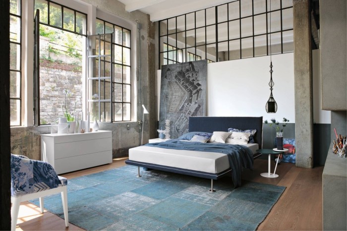 Industrial bedroom design masculine