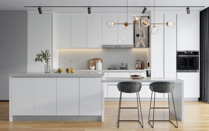 Inspirasi dapur minimalis Scandinavian di apartemen